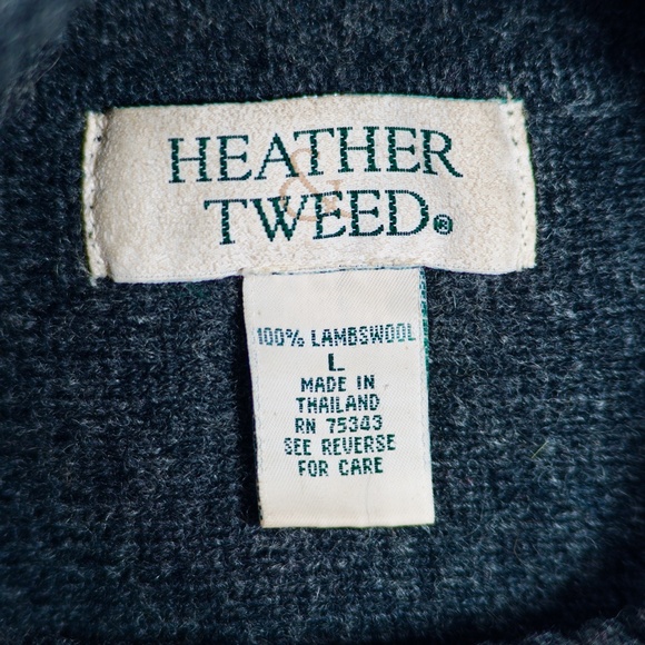 Heather & Tweed 💯 Lambswool Turtleneck Sweater Women's L - Picture 3 of 3